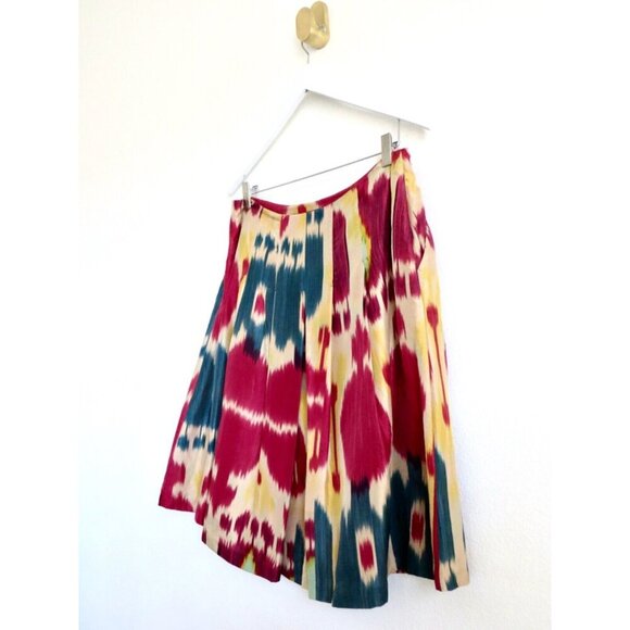 NEW! Lauren Ralph Lauren 100% Silk Modern Maasai Southwestern Skirt SZ 8 - Picture 4 of 5